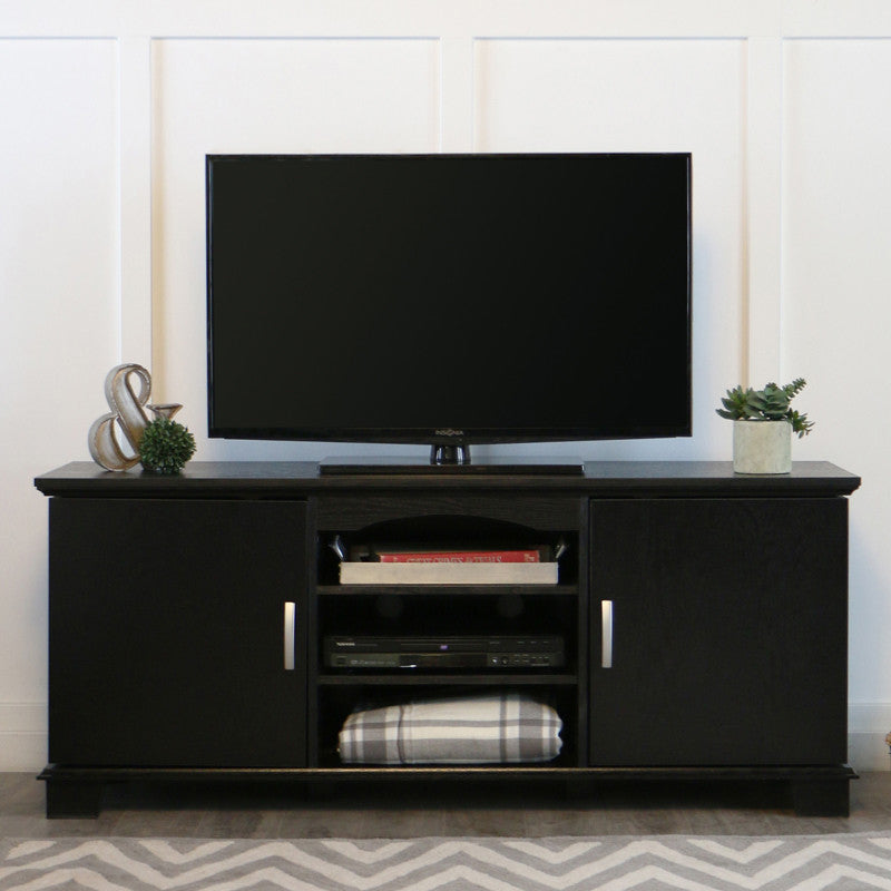 Walker Edison W60c73bl 60" Black Wood Tv Stand Console