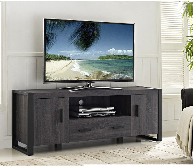 Walker Edison W60ubc22cl 60" Charcoal Grey Wood Tv Stand Console