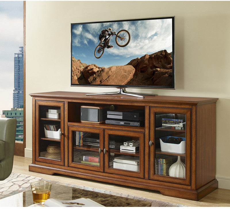 Walker Edison W70c32rb 70" Highboy Style Wood Tv Stand - Rustic Brown