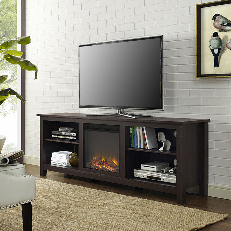 Walker Edison W70fp18es 70" Fireplace Tv Stand - Espresso