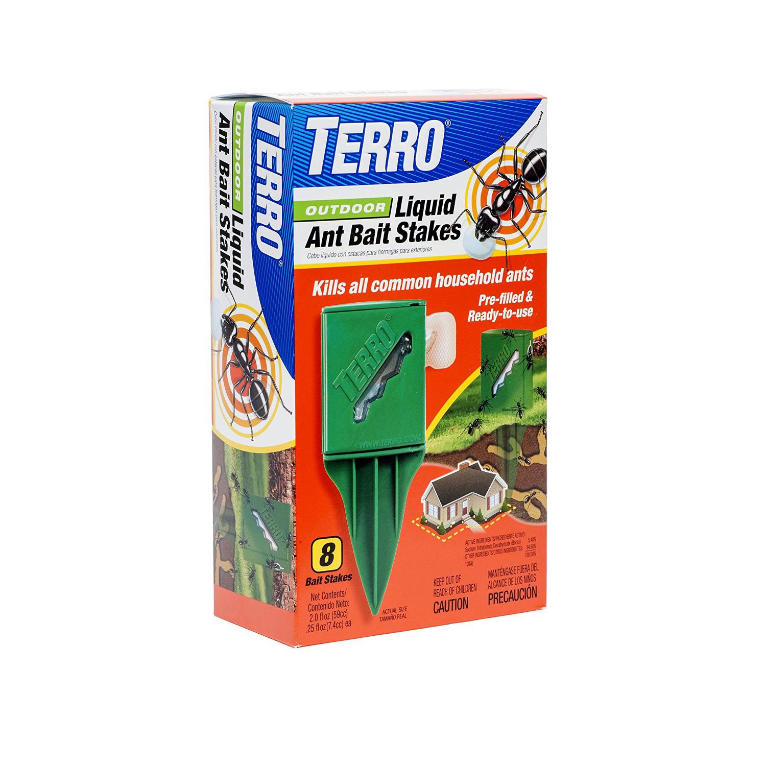 Terro W75-t1812 T1812 Outdoor Liquid Ant Killer Bait Stake 8 Count