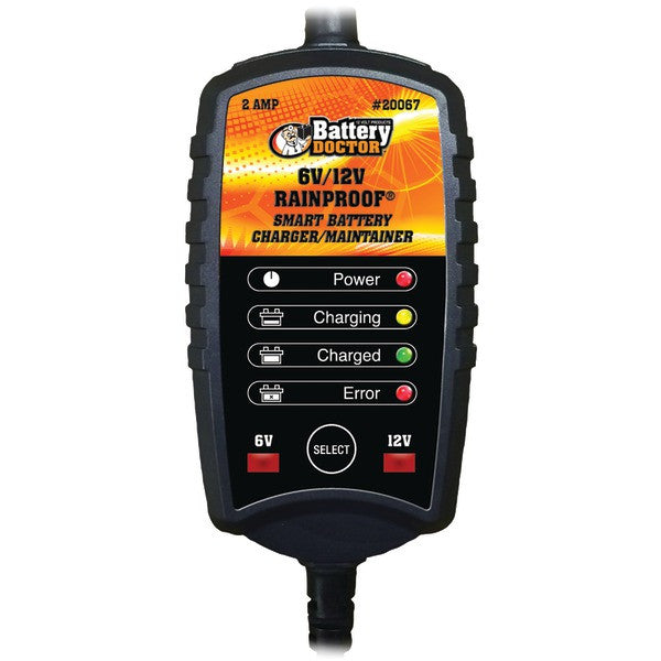 Battery Doctor 20067 Battery Doc 6-volt/12-volt 2-amp Rainproof Cec Charger/maintainer
