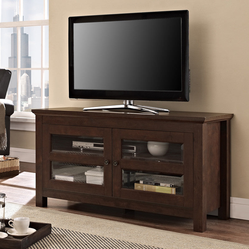 Walker Edison Wq44cfdtb 44" Brown Wood Tv Stand Console