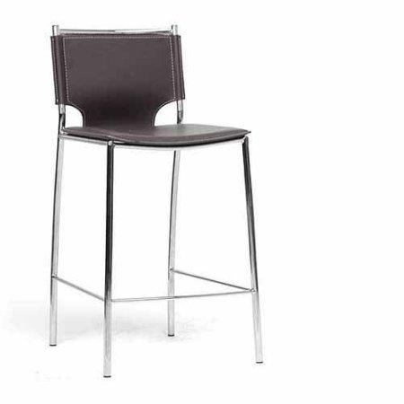 Wholesale Interiors Alc-1083a-65 Brown Montclare Brown Leather Modern Counter Stool - Set Of 2