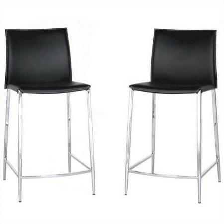 Wholesale Interiors Alc-1899a-65 Black Jenson Black Leather Counter Height Stool - Set Of 2