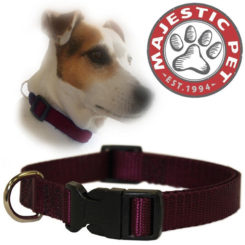 Majestic Pet Products 10in - 16in Adjustable Collar Burgundy, 10 - 45 Lbs Dog By Majestic Pet Products