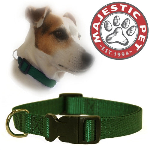 Majestic Pet Products 10in - 16in Adjustable Collar Green, 10 - 45 Lbs Dog By Majestic Pet Products