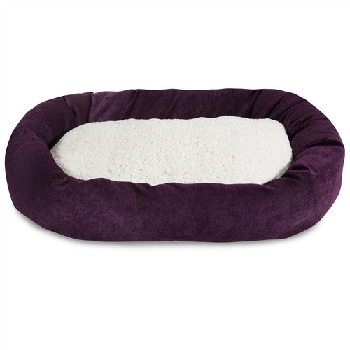 Majestic Pet Products 32" Aubergine Villa Collection Sherpa Bagel Bed