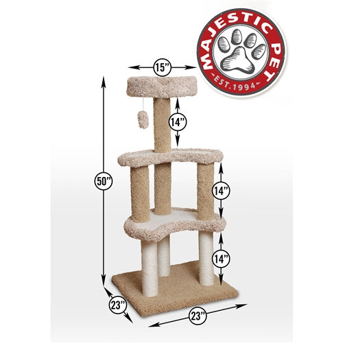 Majestic Pet Products 50" Carpeted Sherpa Moon Cat Tree By Majestic Pet Products
