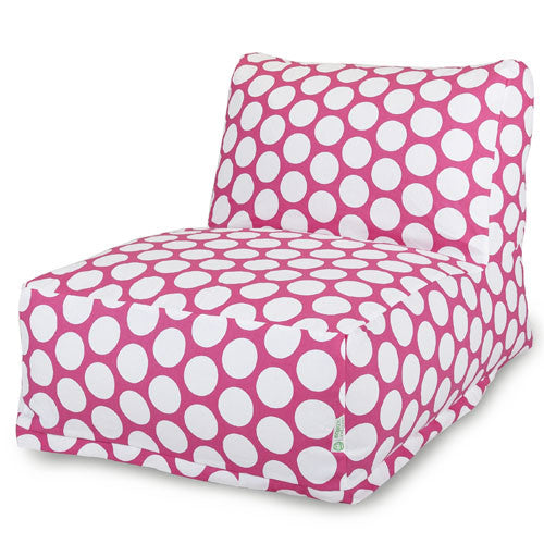 Majestic Home Goods 85907210325 Hot Pink Large Polka Dot Bean Bag Chair Lounger