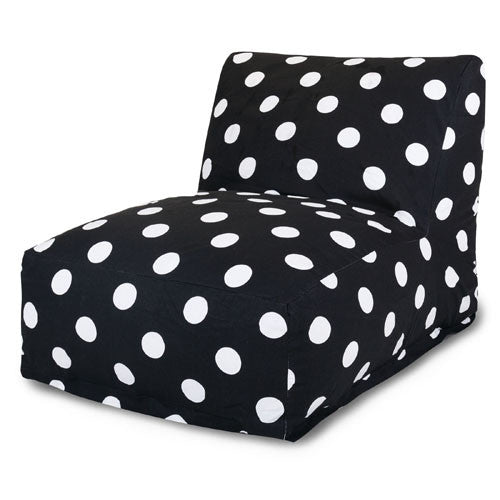 Majestic Home Goods 85907210334 Black Large Polka Dot Bean Bag Chair Lounger