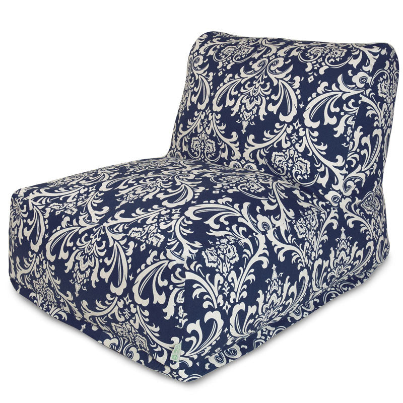 Majestic Home Goods 85907220312 Navy Blue French Quarter Bean Bag Chair Lounger