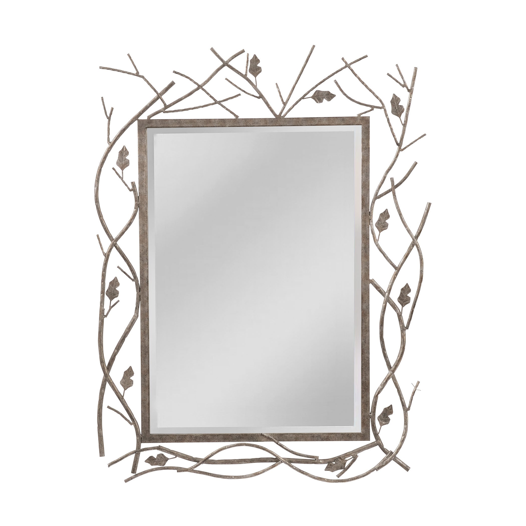 Mirror Masters Mm3772-0016 Twig & Leaf Collection Aztec Silver Finish Wall Mirror