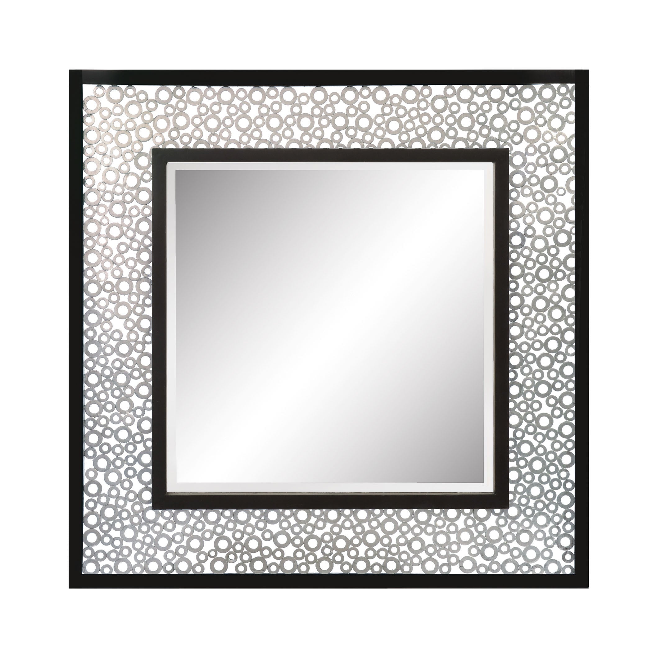Mirror Masters Mm7886-0151 Kemmora Collection Matte Black,antique Silver Finish Wall Mirror