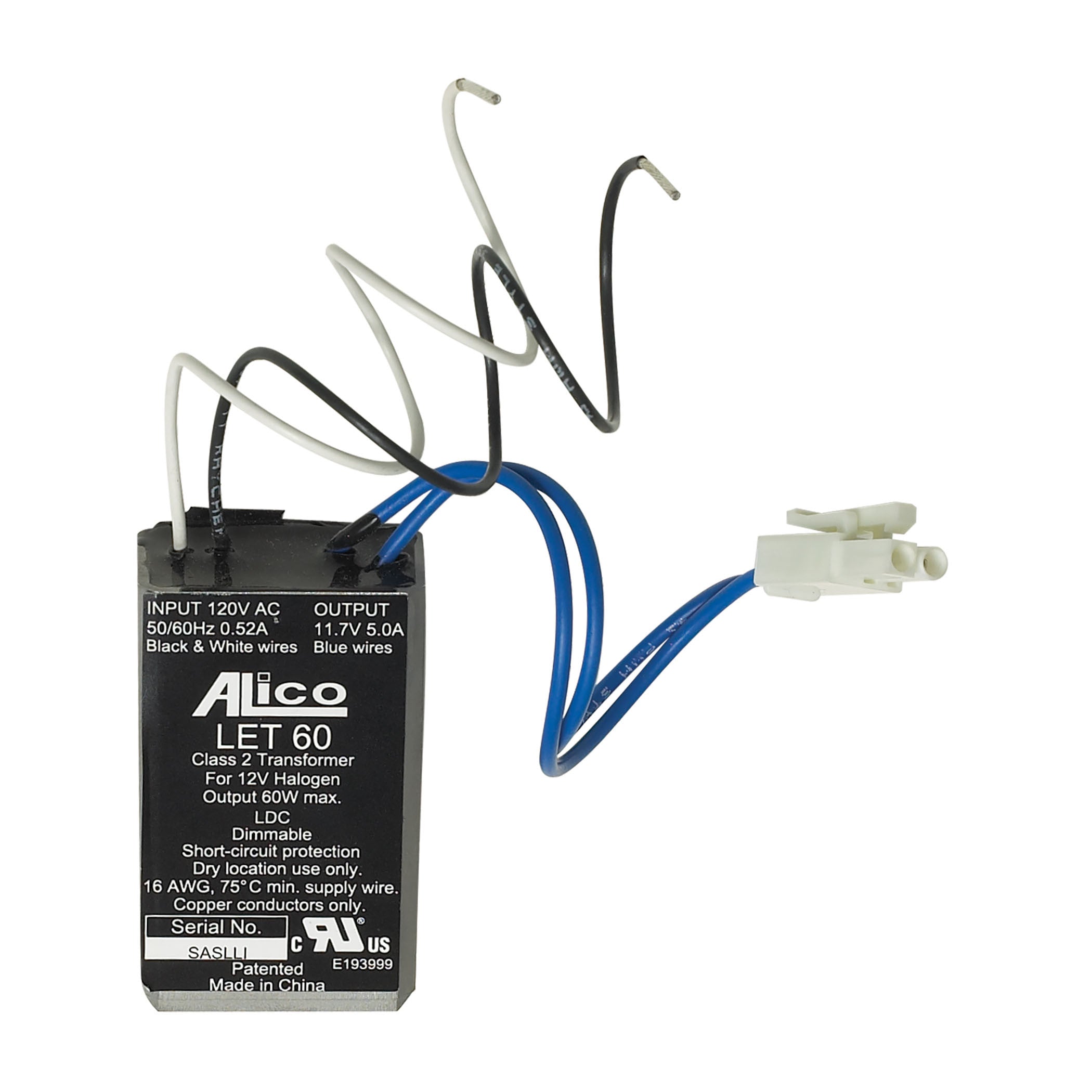 Alico T4c 60va 120-12v Solid State Transformer With Power Jack