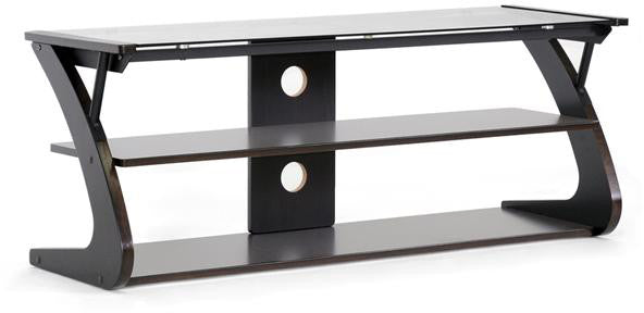 Wholesale Interiors Aa-tv-10(wenge)-tvs Sculpten Dark Brown And Black Modern Tv Stand With Glass Shelves - Each