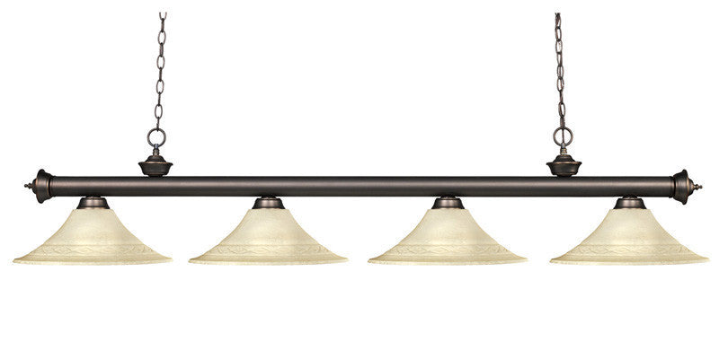 Z-lite 100704ob-fgm16 Riviera Olde Bronze Collection 4 Light Billiard