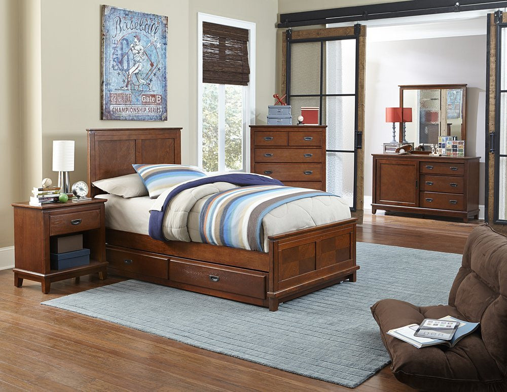 Hillsdale Furniture 1836btwrt5pc Bailey Panel Bed - Twin, Trundle, Dresser, Mirror, Night Stand, Chest