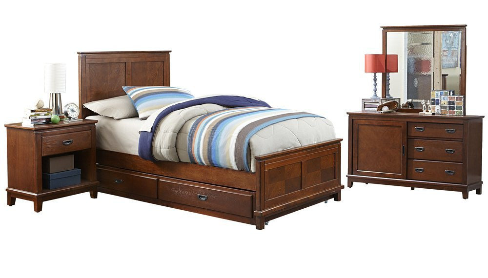 Hillsdale Furniture 1836btwrt4pc Bailey Panel Bed - Twin, Trundle, Dresser, Mirror, Night Stand