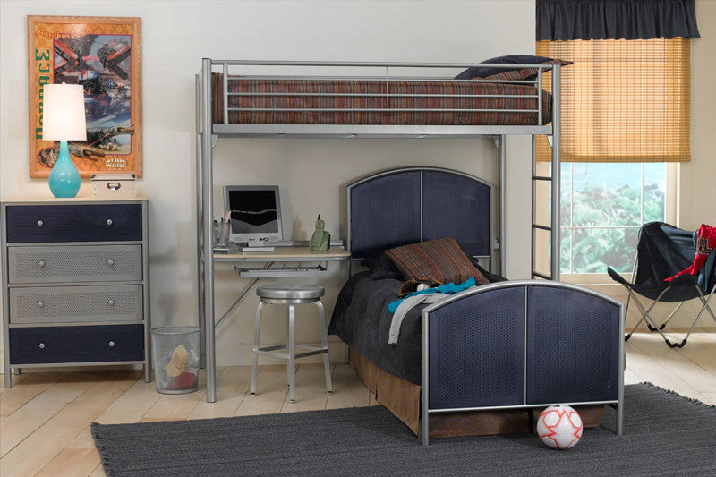 Hillsdale 1178dbtdm Universal Study Loft - Twin, Twin Bed, Rails, Dresser, And Mirror