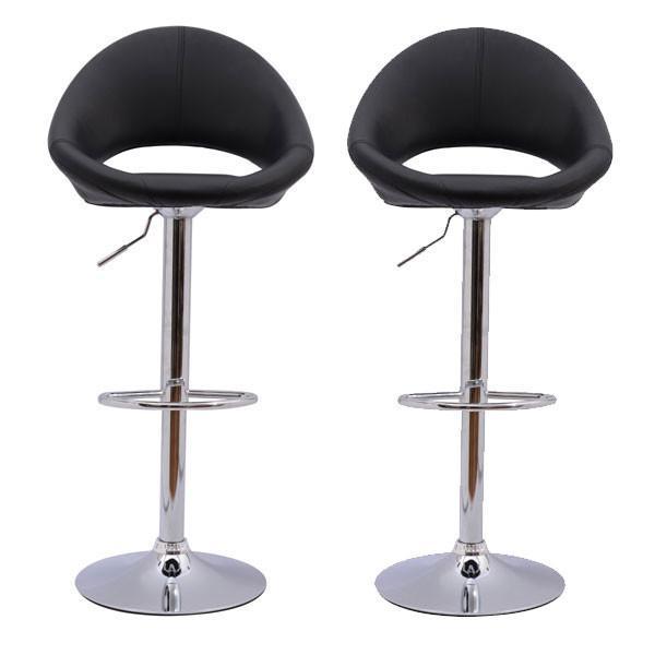 Mochi Furniture Adjustable Lowell Gas Lift Swivel Stool - Black (set Of 2)