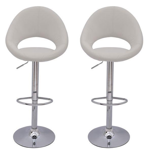 Mochi Furniture Adjustable Lowell Gas Lift Swivel Stool - White (set Of 2)