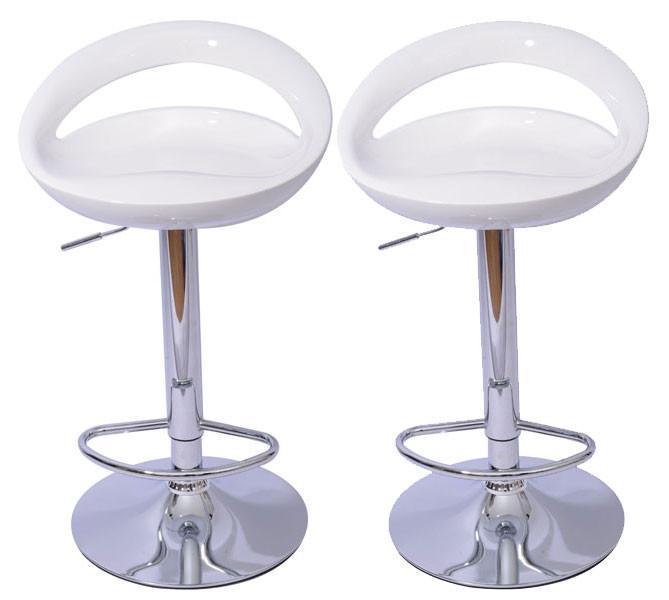 Mochi Furniture Adjustable Pagosa Gas Lift Swivel Stools - White (set Of 2)