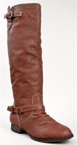 Outlaw-81 Fashion Basic Knee High Classic Buckle Riding Boot