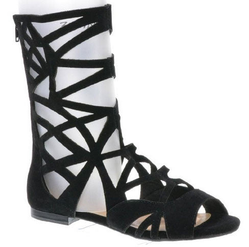 Solo-04 Cut Out Mid Calf Gladiator Flat Sandal