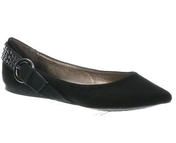 Talia-07 Pointy Toe Buckle + Deco Wrapped Back Counter Flat