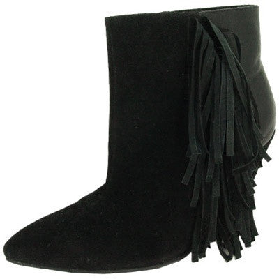 Maddox-07 Fringe Wedge Heel Ankle Boot Bootie