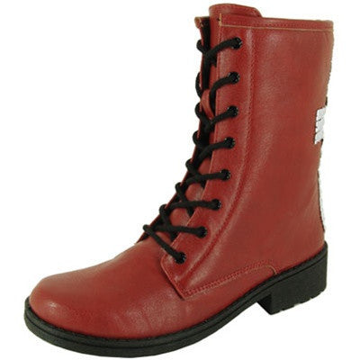 Missile-03 Studded Cross Military Lace Up Boot