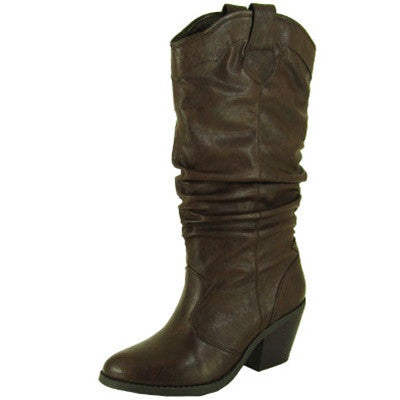 Muse-01 Western Cowboy Slouchy Knee High Boot