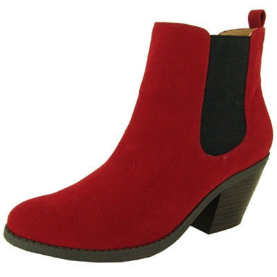 Muse-63 Velvet Round Toe Ankle Bootie