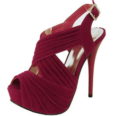 Dazzling-41 Pleated Slingback Platform Sandal