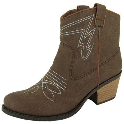 Mariska-19 Pointy Toe Cowboy Bootie