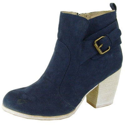 Maze-09 Suede Buckle Ankle Bootie