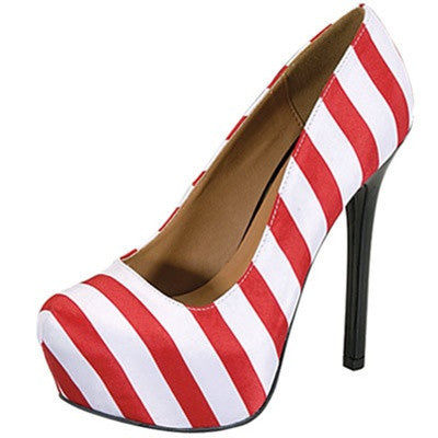 Miriam-94 Striped Print Almond Toe Pump