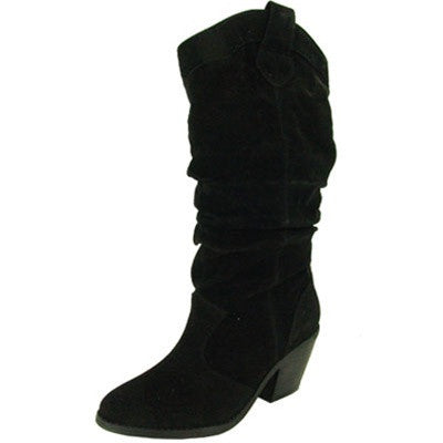 Muse-01 Suede Cowboy Knee High Boot