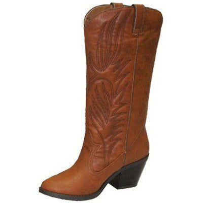 Muse-64 Western Embroidered Cowboy Knee High Boot
