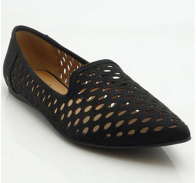 Pointer-26 Pointy Toe Perforated Smoking Loafer