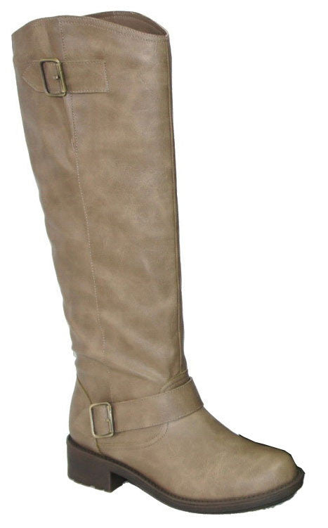 Relax-122 Buckle Round Toe Riding Knee High Boot
