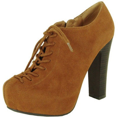 Theron-03 Suede Lace Up Platform Bootie