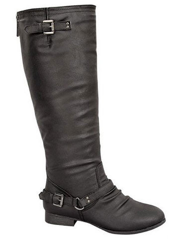 Coco-1 Buckle Riding Knee High Boots