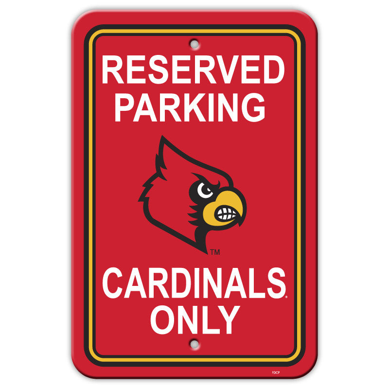 Louisville Cardinals 12" X 18" Plastic Parking Sign