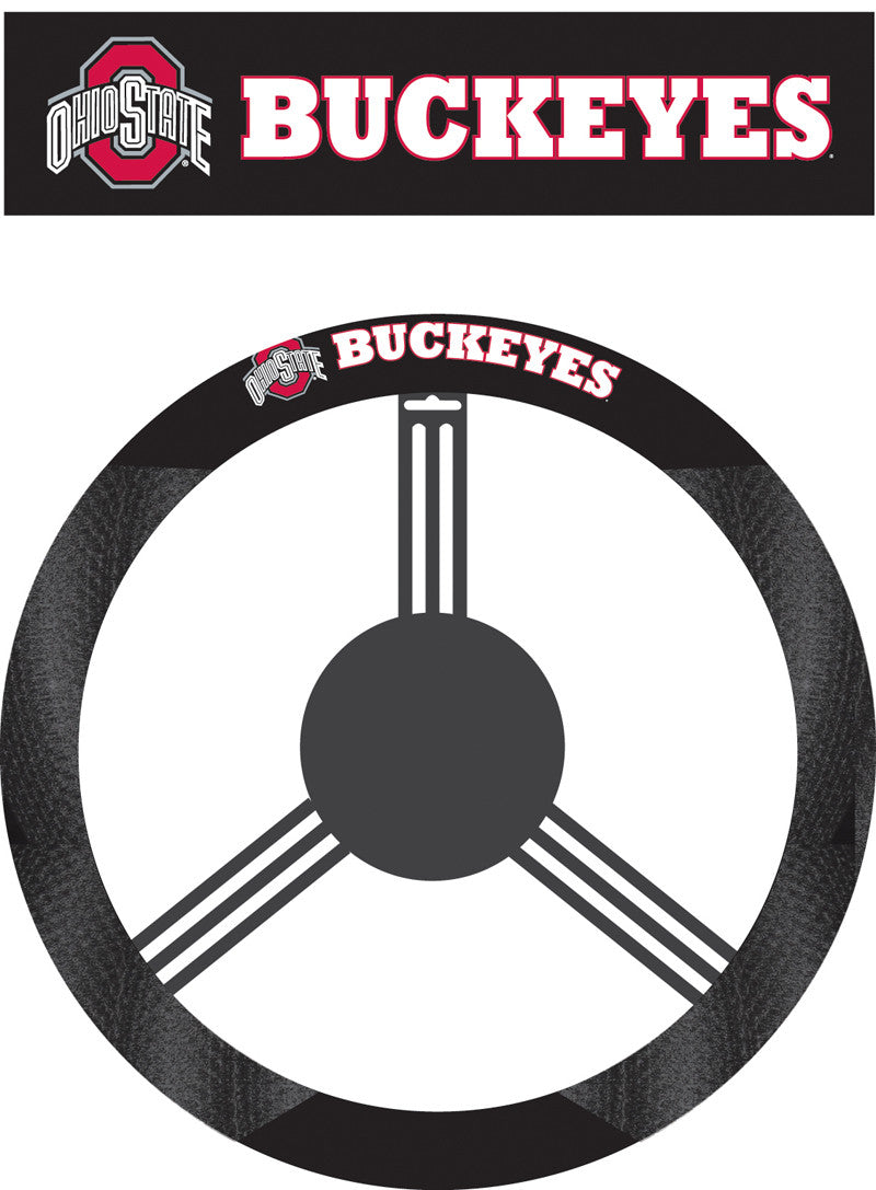Ohio State Buckeyes Poly-suede Steering Wheel Cover