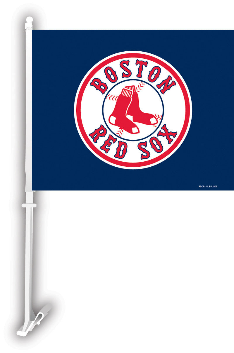 Boston Red Sox Car Flag W/wall Brackett