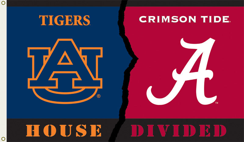 Alabama - Auburn 3 Ft. X 5 Ft. Flag W/grommets - Rivalry House Divided