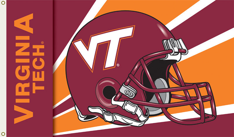 Virginia Tech Hokies 3 Ft. X 5 Ft. Flag W/grommets - Helmet Design