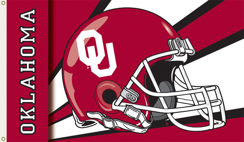 Oklahoma Sooners 3 Ft. X 5 Ft. Flag W/grommets - Helmet Design